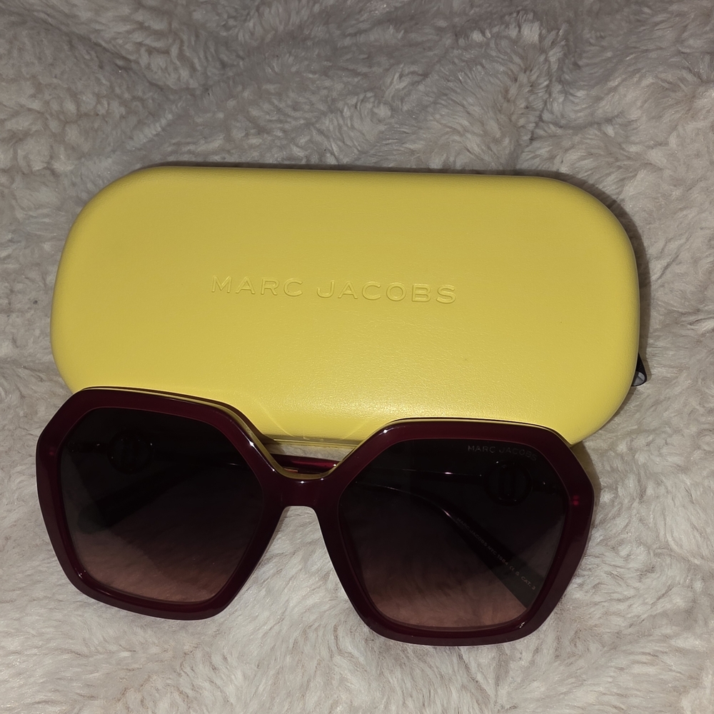 Marc Jacobs Red Sunglasses with Yellow Case